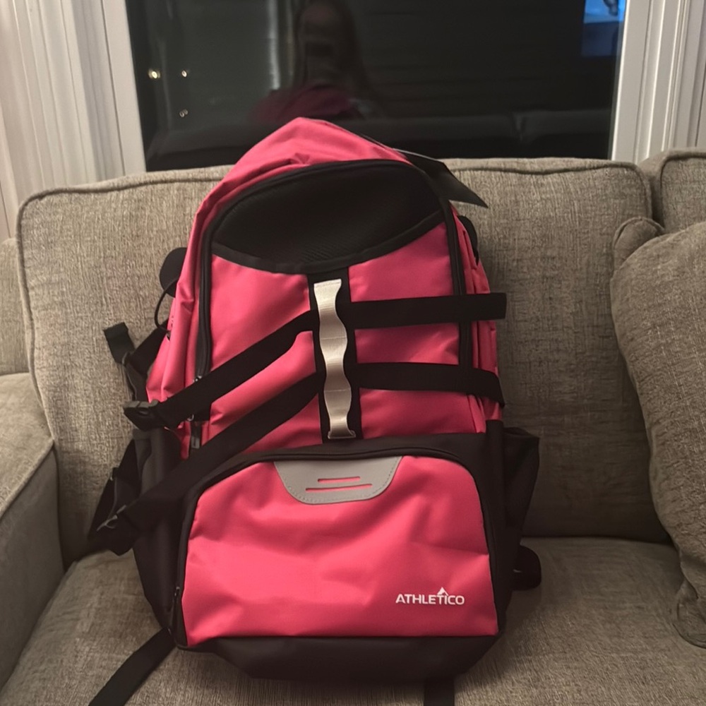 Pink and Black Structured Backpack for Day Trips